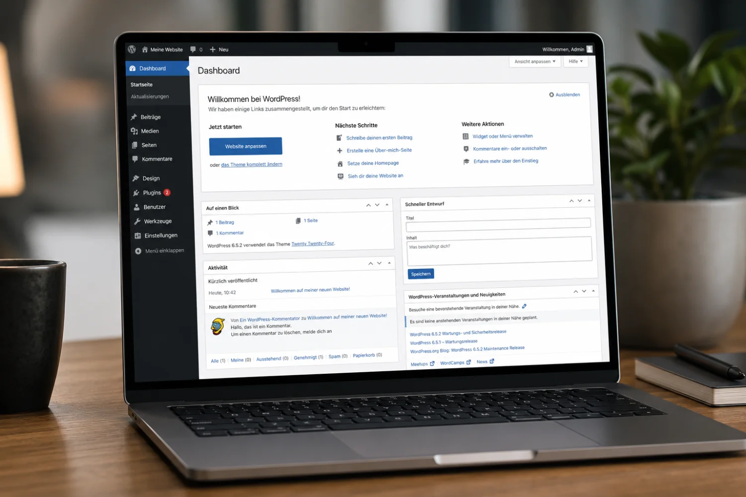 Mockup Laptop WordPress Backend